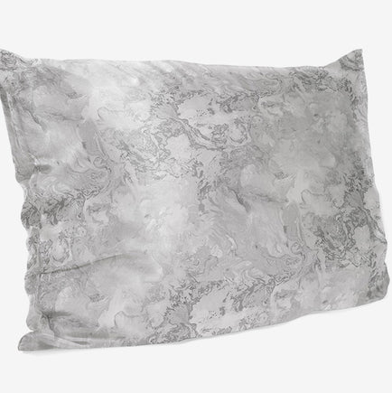 Seidenkissenbezug - Marmor-Silber